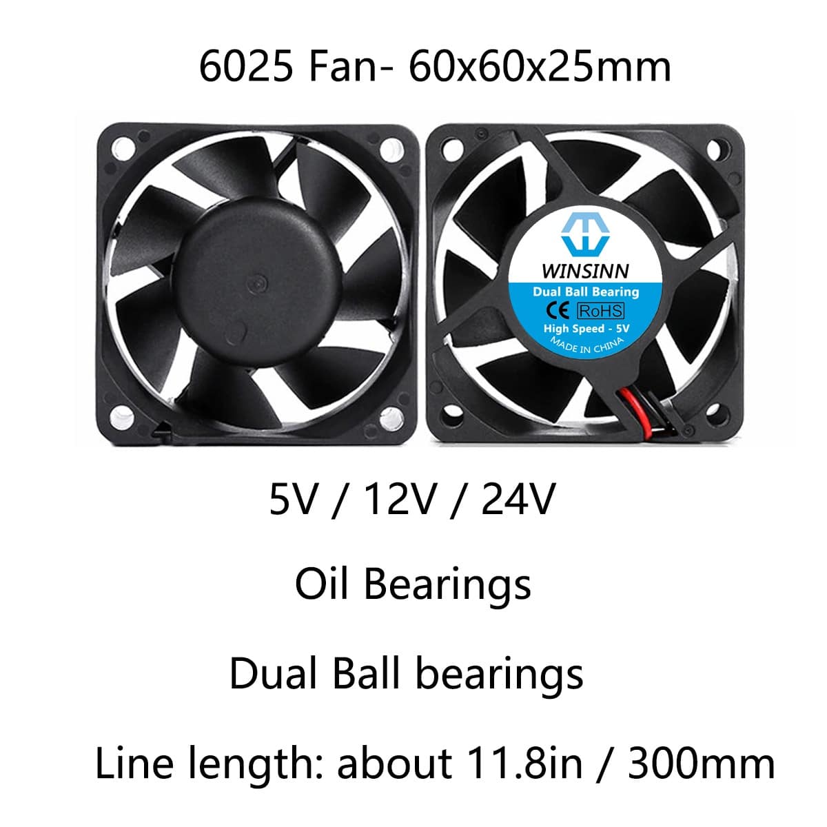 WINSINN DC Cooling 60mm Fan Improved for PC Computer