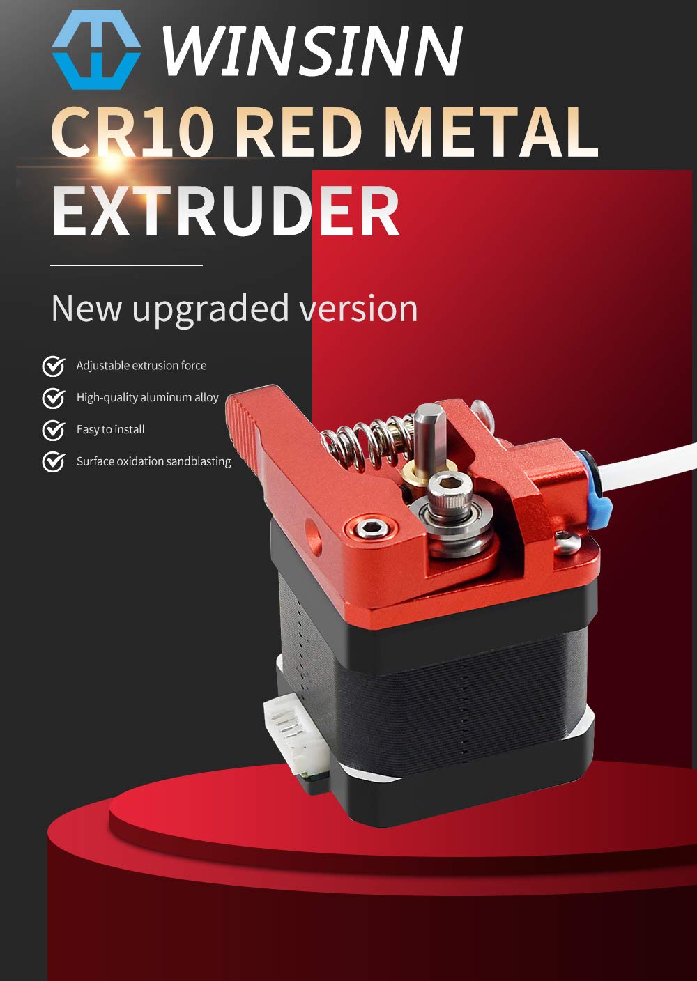 Redrex Extrudeuse Bowden Ender 3 avec engrenage MK8 à 40 dents en aluminium  amélioré pour imprimantes 3D Ender 3 V2, Ender 3 Pro, CR 10 et autres